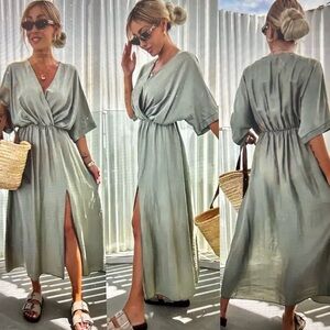 Italian Wrap Maxi Summer Dress by Loowie